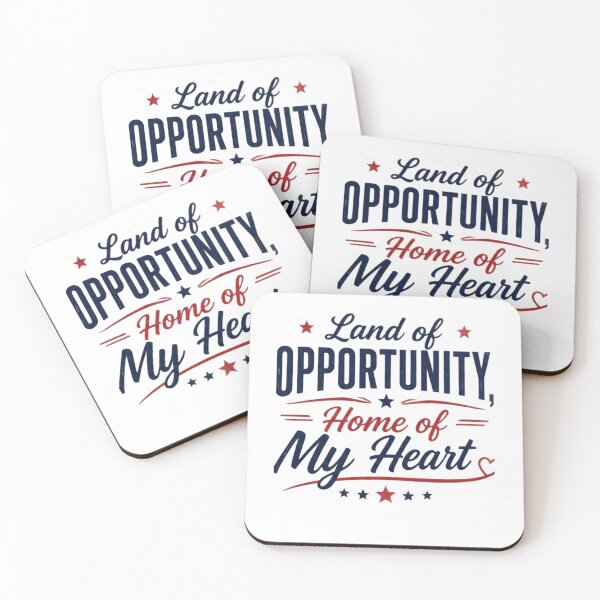 Item preview, Land of Opportunity, Home of My Heart | USA Pride Quote designed and sold by Aisha Creates.