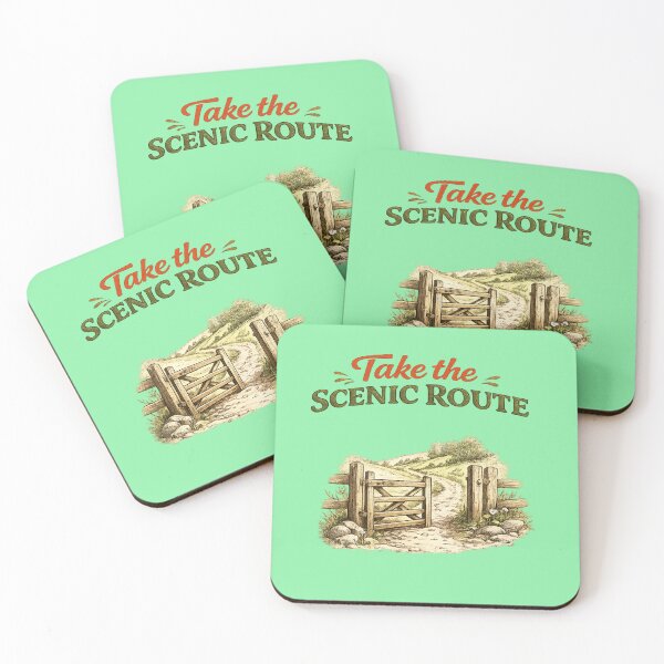 Item preview, Take the Scenic Route – Cozy Trail Gate Hand-Drawn Outdoor Illustration designed and sold by RosalesArts.