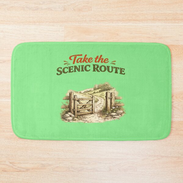 Item preview, Take the Scenic Route – Cozy Trail Gate Hand-Drawn Outdoor Illustration designed and sold by RosalesArts.