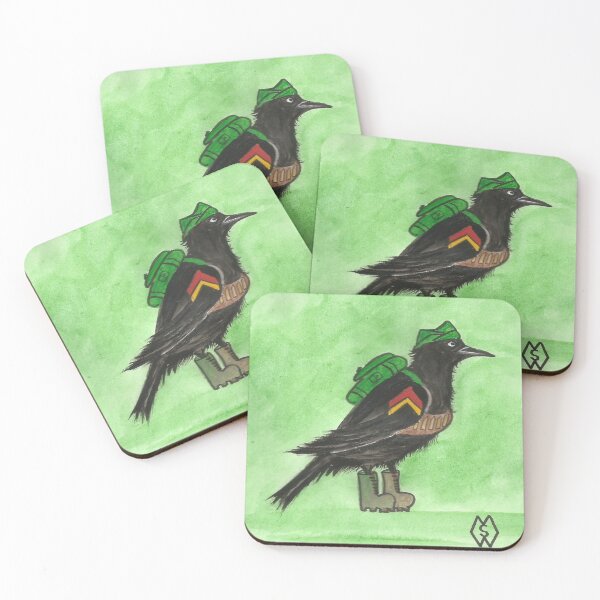 Item preview, Corporal Red-winged blackbird cartoon  designed and sold by Matt Starr Fine Art .