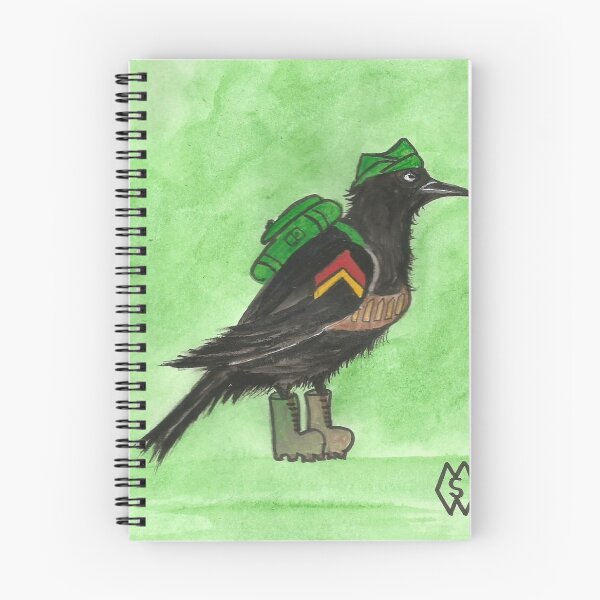 Item preview, Corporal Red-winged blackbird cartoon  designed and sold by Matt Starr Fine Art .