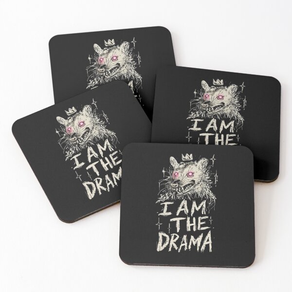 Item preview, I AM THE DRAMA Opossum Shirt Black - White Print designed and sold by HealingEraInk.