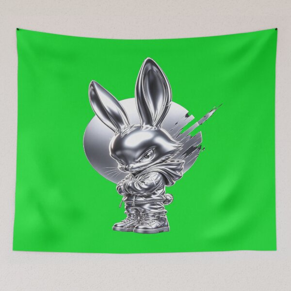Item preview, The Coolest Rabbit on the Street - Streetwear Rabbit - 3D Mascot in a Hoodie in front of the Moon designed and sold by RAYBIL.