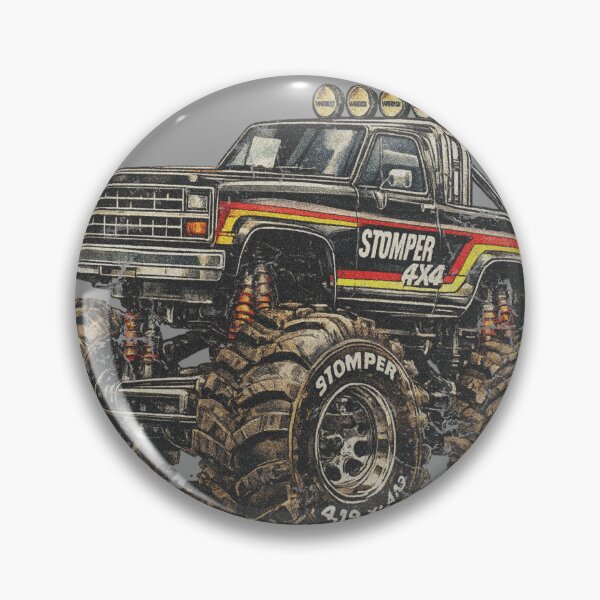 Item preview, Stomper 4X4 Monster Truck T-Shirt Retro Stripes, Racing Graphic. designed and sold by BlueLineLAX.