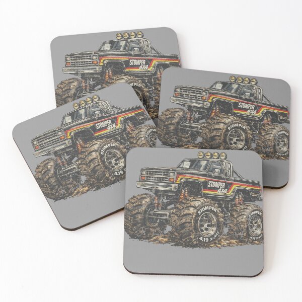 Item preview, Stomper 4X4 Monster Truck T-Shirt Retro Stripes, Racing Graphic. designed and sold by BlueLineLAX.