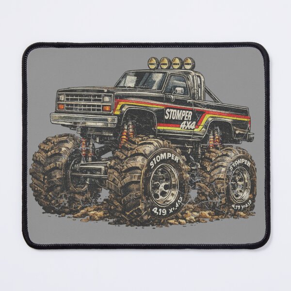 Item preview, Stomper 4X4 Monster Truck T-Shirt Retro Stripes, Racing Graphic. designed and sold by BlueLineLAX.