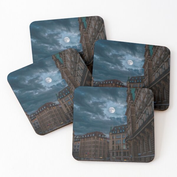 Item preview, Moonlit Night in Rathausstrabe, Hamburg, Germany designed and sold by jrtwynam.