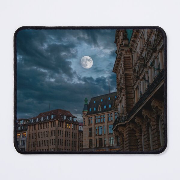 Item preview, Moonlit Night in Rathausstrabe, Hamburg, Germany designed and sold by jrtwynam.