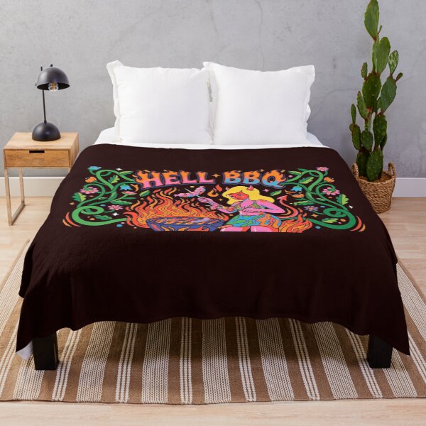 Item preview, Hell BBQ Funny Psychedelic Devil Girl Grilling Barbecue designed and sold by KiwiRider.