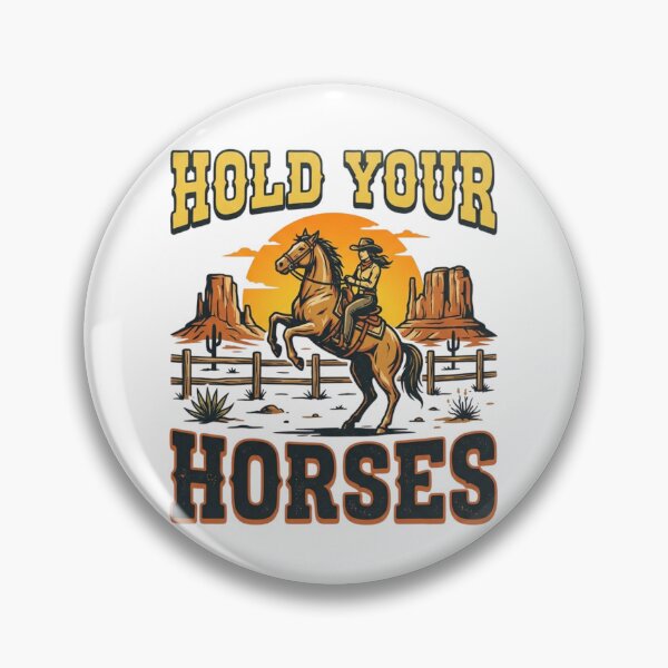 Item preview, Hold Your Horses Cowgirl Western Vintage Retro designed and sold by raedattia.