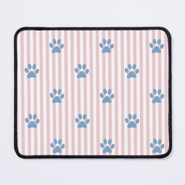Item preview, Blue Paw Print Stripes Pattern | Pink and White Striped Paw Design | Cute Dog Paws Pattern | Animal Lover Paw Pattern | Blue Paws on Vertical Stripes | Pet Owner Gift designed and sold by VivaFy.