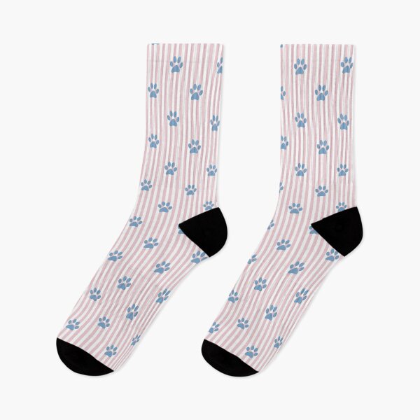 Item preview, Blue Paw Print Stripes Pattern | Pink and White Striped Paw Design | Cute Dog Paws Pattern | Animal Lover Paw Pattern | Blue Paws on Vertical Stripes | Pet Owner Gift designed and sold by VivaFy.