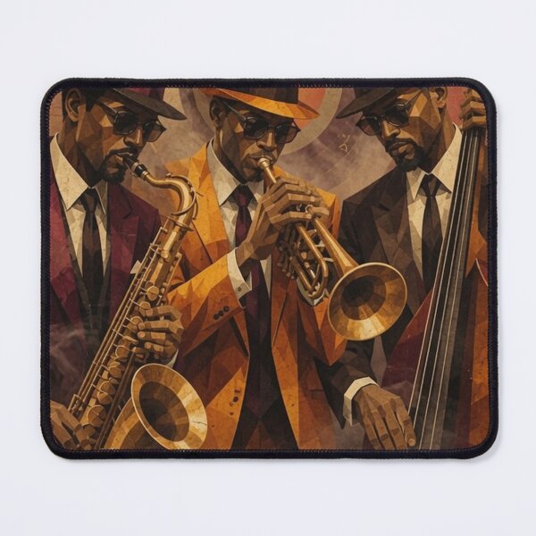 Item preview, Geometric Jazz Trio Wall Art | Abstract Cubist Jazz Band | Mid-Century Modern Music Poster | Art Deco Musician Illustration designed and sold by A-T-H.