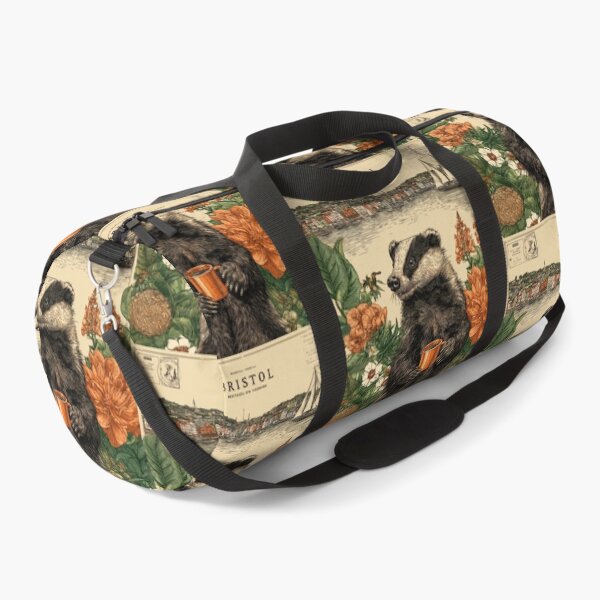 Item preview, Badger with Coffee Among Bristol Flowers designed and sold by CoffeeinBloom.
