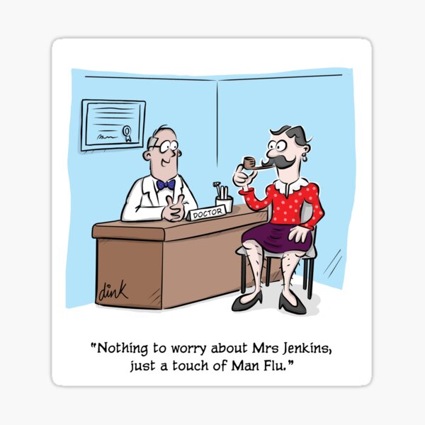 Man Flu cartoon Sticker
