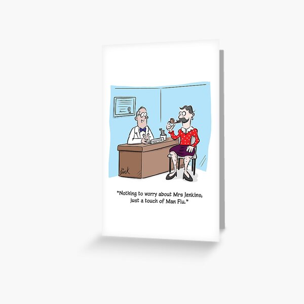 Man Flu cartoon Greeting Card