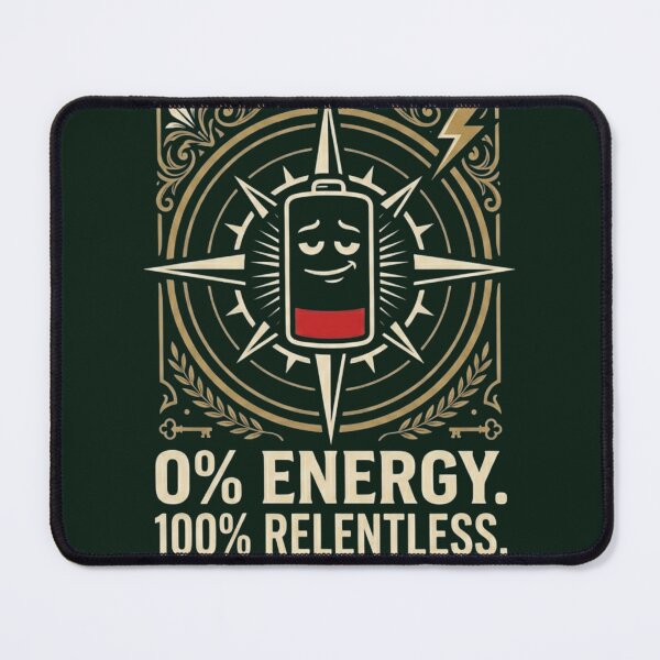 Item preview, 0 PERCENT ENERGY 100 PERCENT RELENTLESS STOIC MOTIVATIONAL GYM T-SHIRT designed and sold by LowBatteryStudio ⭐.