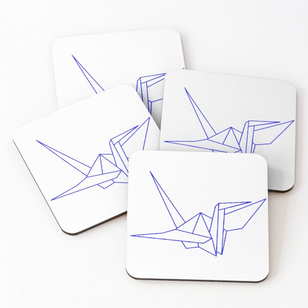 Item preview, Dark Blue Origami Crane Line Drawing designed and sold by SarahJisri.