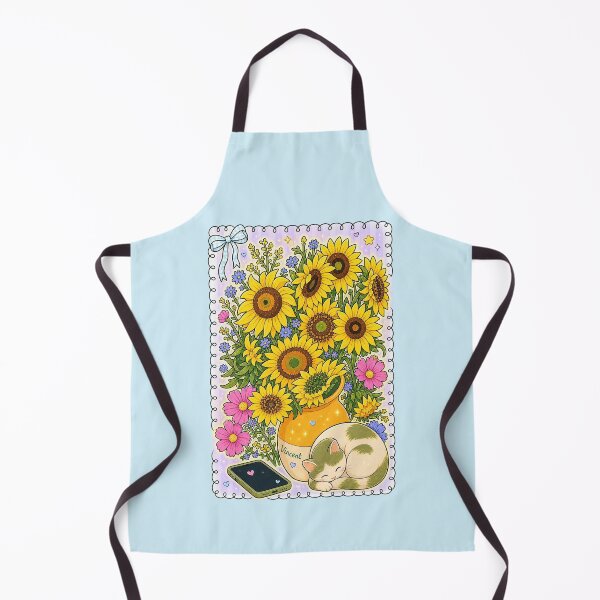 Item preview, Van Gogh’s Sunflowers and Sleeping Cat Art Parody designed and sold by anabellstar design co.