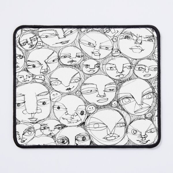 Item preview, Faces in the Crowd – Abstract Pen & Ink Line Art Pattern designed and sold by SHE·SHE·ART.