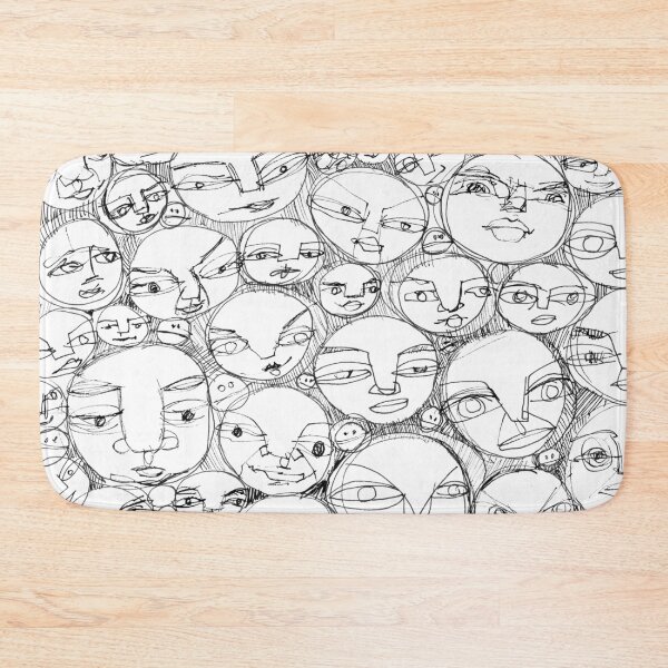 Item preview, Faces in the Crowd – Abstract Pen & Ink Line Art Pattern designed and sold by SHE·SHE·ART.