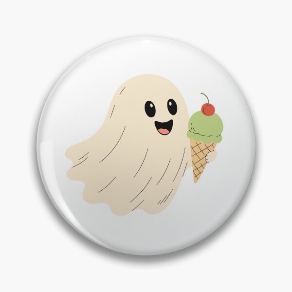 Item preview, Adorable Floating Ghost with Pistachio Ice Cream Cone designed and sold by AllaMashycheva.
