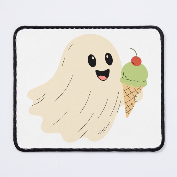 Item preview, Adorable Floating Ghost with Pistachio Ice Cream Cone designed and sold by AllaMashycheva.