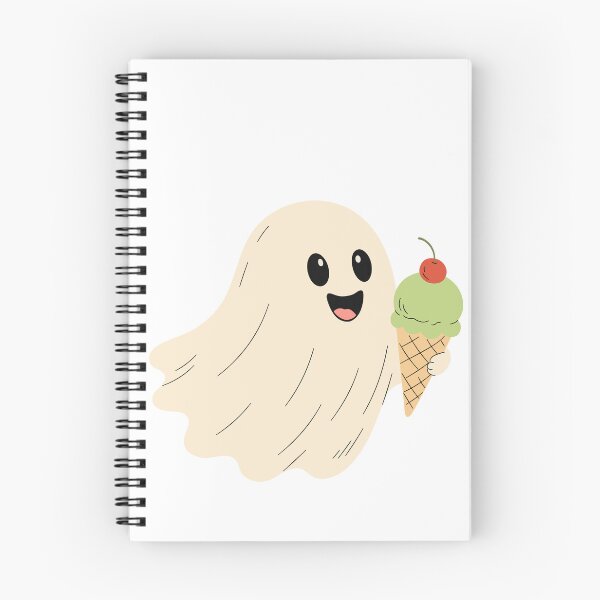 Item preview, Adorable Floating Ghost with Pistachio Ice Cream Cone designed and sold by AllaMashycheva.