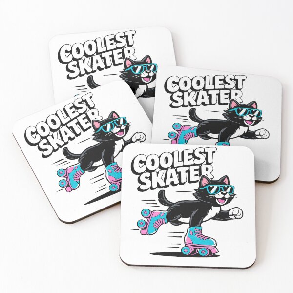 Item preview, Coolest Skater Cat Retro Roller Skating Cartoon PNG designed and sold by HoMya.