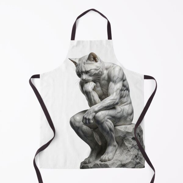 Item preview, The Thinker Cat - Marble Sculpture Art Parody designed and sold by Simplybe1.