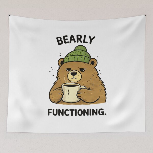 Item preview, Bearly Functioning Funny Bear Coffee designed and sold by wingoo22.