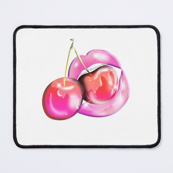 Item preview, Shiny Pink Lips with Cherry Pop Art Glossy Mouth Aesthetic designed and sold by sunnivamla.
