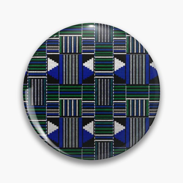 Item preview, Blue Green White Kente Cloth Style Pattern designed and sold by BlessedBlackBeautiful.