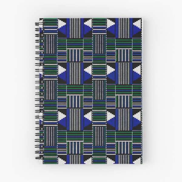 Item preview, Blue Green White Kente Cloth Style Pattern designed and sold by BlessedBlackBeautiful.