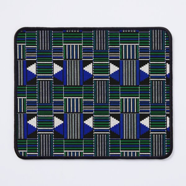 Item preview, Blue Green White Kente Cloth Style Pattern designed and sold by BlessedBlackBeautiful.