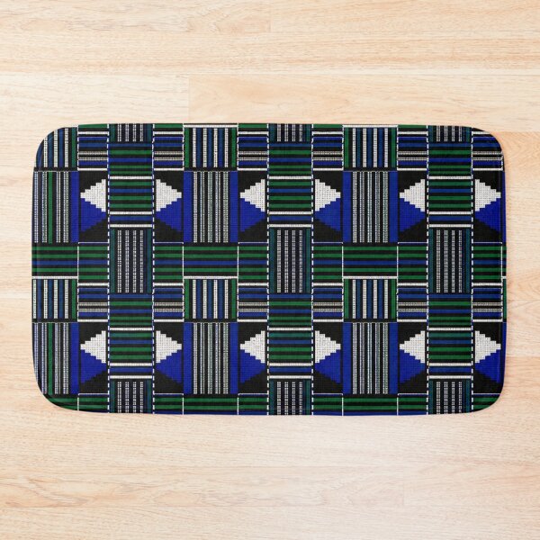 Item preview, Blue Green White Kente Cloth Style Pattern designed and sold by BlessedBlackBeautiful.