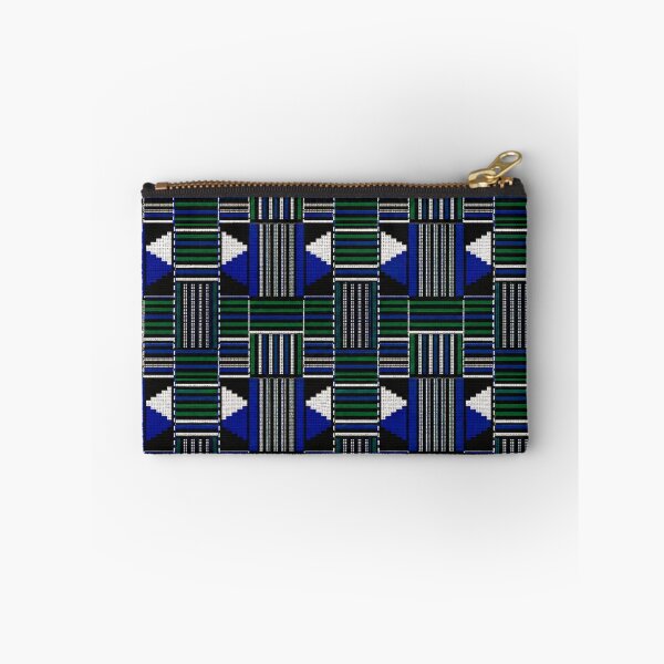 Item preview, Blue Green White Kente Cloth Style Pattern designed and sold by BlessedBlackBeautiful.