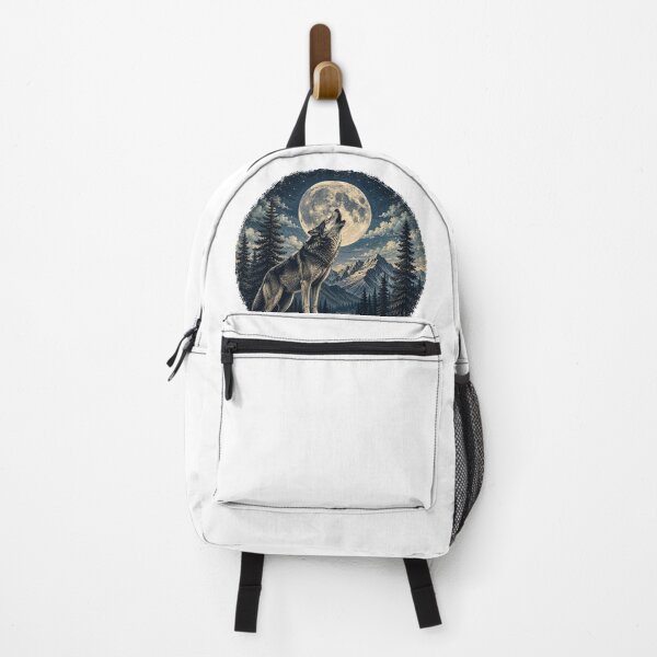 Item preview, Vintage Howling Wolf Moon Forest Nature Design designed and sold by NestDesigns01.