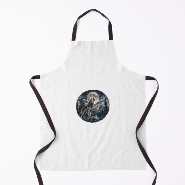 Item preview, Vintage Howling Wolf Moon Forest Nature Design designed and sold by NestDesigns01.