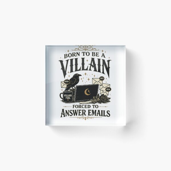 Item preview, Born to Be a Villain Forced to Answer Emails | Dark Academia Raven Shirt | Gothic Office Humor | Book Lover Tee designed and sold by RaeaSunShineDesigns.