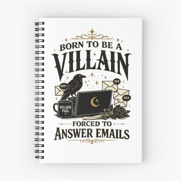 Item preview, Born to Be a Villain Forced to Answer Emails | Dark Academia Raven Shirt | Gothic Office Humor | Book Lover Tee designed and sold by RaeaSunShineDesigns.