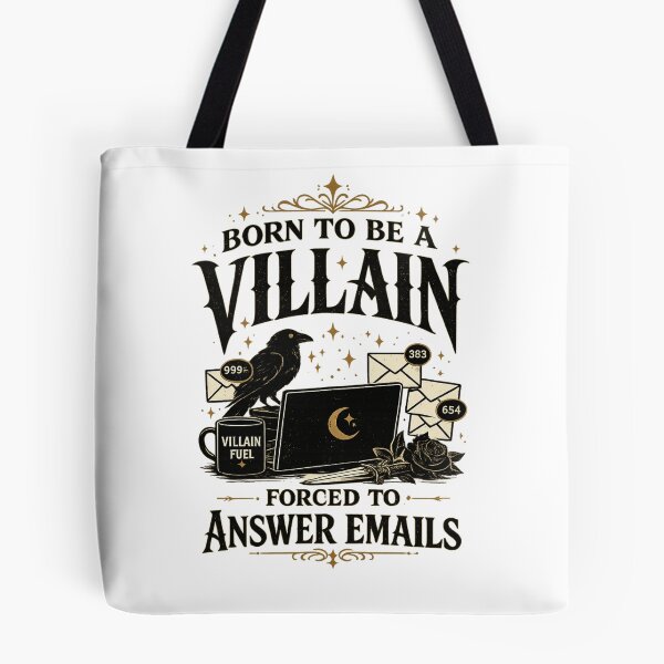 Item preview, Born to Be a Villain Forced to Answer Emails | Dark Academia Raven Shirt | Gothic Office Humor | Book Lover Tee designed and sold by RaeaSunShineDesigns.