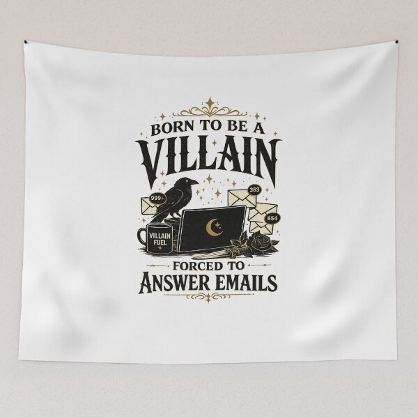 Item preview, Born to Be a Villain Forced to Answer Emails | Dark Academia Raven Shirt | Gothic Office Humor | Book Lover Tee designed and sold by RaeaSunShineDesigns.
