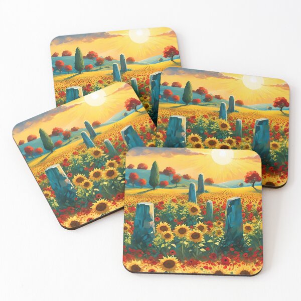 Item preview, Litha Radiance - Sacred field of sunflowers and poppies designed and sold by NeyhineAngelionShop.