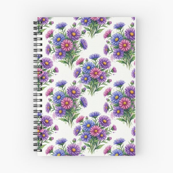 Item preview, Artistic Aster Flower Watercolor Illustration - Vibrant Purple Floral Art designed and sold by OddlySticky.