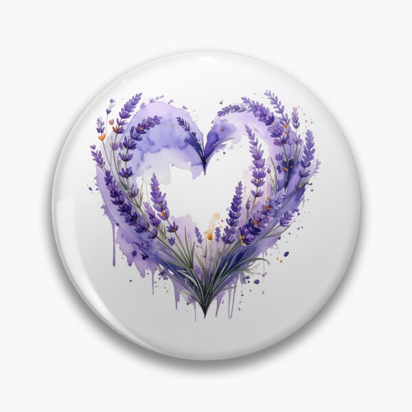 Item preview, Purple Lavender Floral Heart Watercolor Illustration designed and sold by BetweenForms.