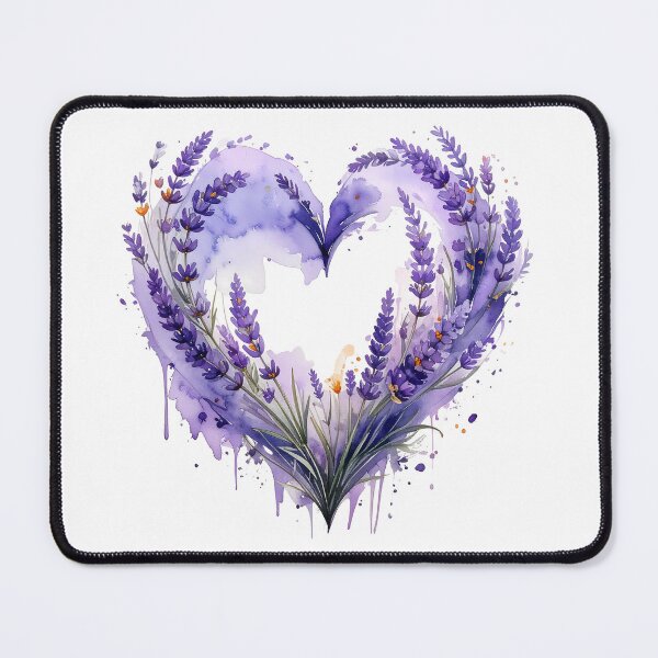 Item preview, Purple Lavender Floral Heart Watercolor Illustration designed and sold by BetweenForms.