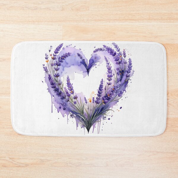 Item preview, Purple Lavender Floral Heart Watercolor Illustration designed and sold by BetweenForms.