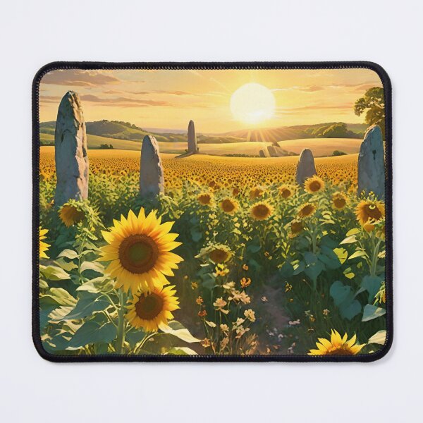 Item preview, Under the Litha sun - Sunflower field and ancestral standing stones designed and sold by NeyhineAngelionShop.