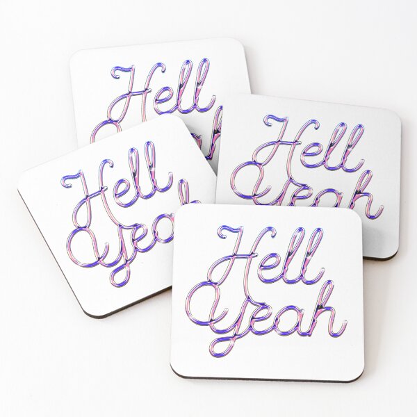 Item preview, Hell Yeah Glossy Script Typography Purple & Pink Y2K Text Design designed and sold by sunnivamla.